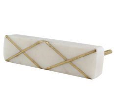 White Stone Square Gold Cross Handles